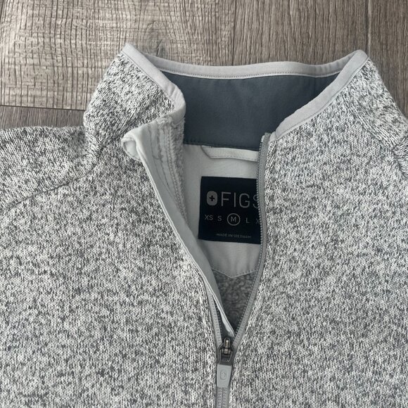 Figs Heather Light Grey On-Shift Sweater Knit Jacket - Picture 2 of 6